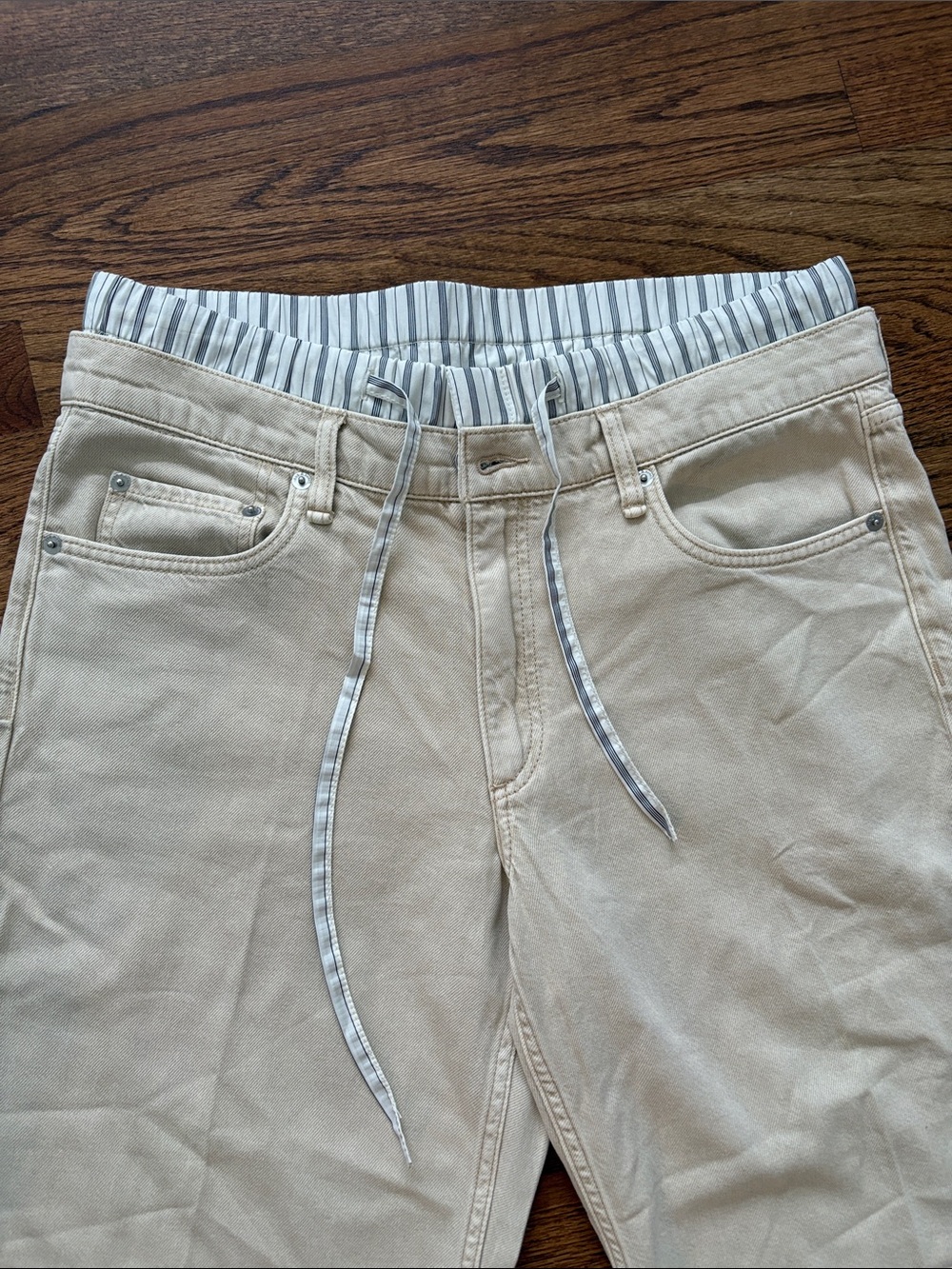 rag & bone Cream Drawstring Jeans - Picture 4 of 9
